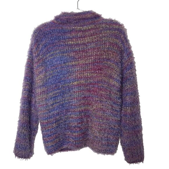 Miss B Vintage Womens Jacket Size Medium Purple Cardigan Knit Full Zip Collared - Picture 2 of 8